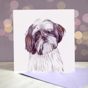 Amber Marie wenskaart hond Shih Tzu 15 x 15 cm