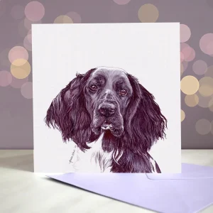 Amber Marie wenskaart hond Grote Munsterlander  15 x 15 cm