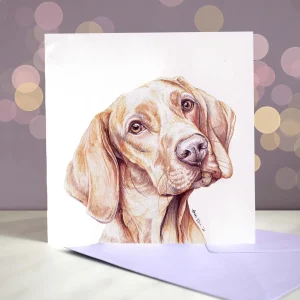 Amber Marie wenskaart hond Viszla 15 x 15 cm