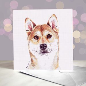 Amber Marie wenskaart hond Shiba Inu 15 x 15 cm