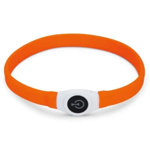 Lichtgevende halsband breed oranje