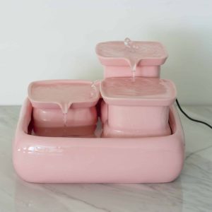 Miaustore roze keramische drinkfontein (exclusief)