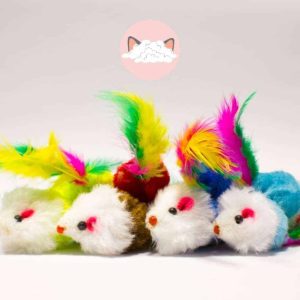 Gekleurd speelmuisje (4 stuks)