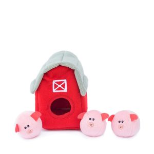 ZippyPaws Zippy Burrow – Pig Barn with Bubble Babiez