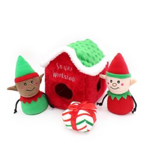 ZippyPaws Holiday Burrow – Santa's Workshop