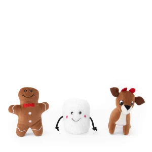 ZippyPaws Holiday Miniz – Santa's Friends