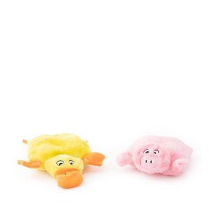 ZippyPaws Squeakie Pad 2-Pack (Duck & Pig)