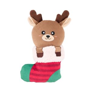 ZippyPaws ecoZippy Holiday Stocking – Reindeer