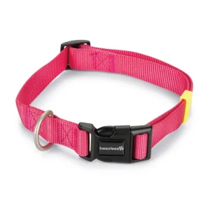 Nylon halsband uni roze