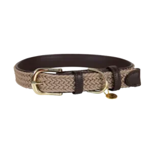 Kentucky halsband beige gevlochten nylon
