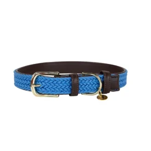 Kentucky halsband blauw gevlochten nylon