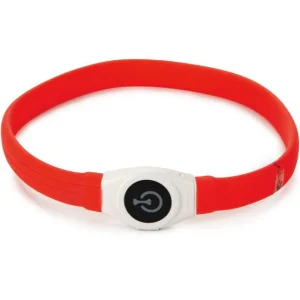 Lichtgevende halsband breed rood