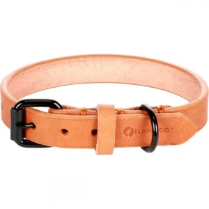 Halsband Leano leer oranje/cognac